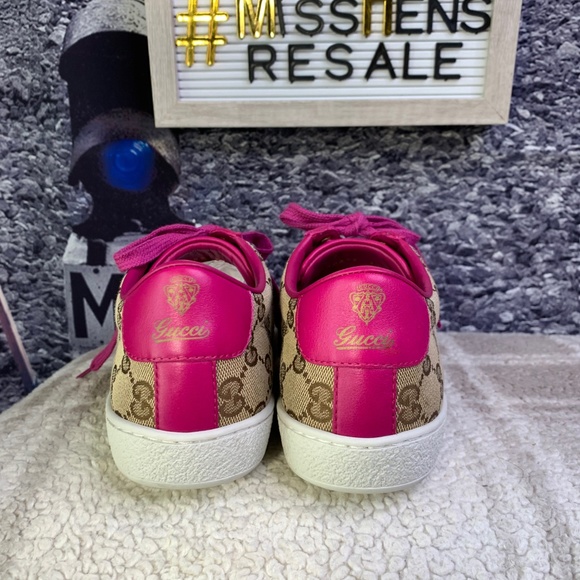 GUCCI BROOKLYN ORIGINAL BEIGE CANVAS LACE UP SHOES - Picture 5 of 9